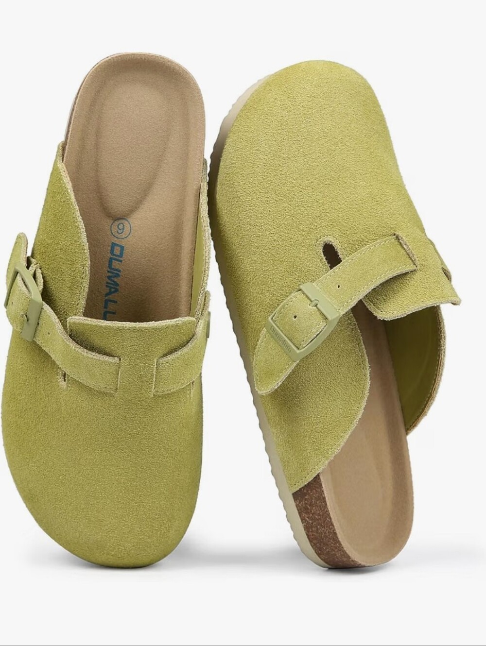 Dumalum Women's Suede Clog Leather Mules Arch Support Potato Shoes